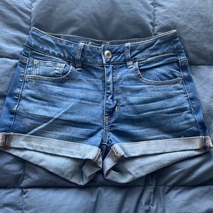american eagle high rise shortie shorts